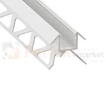 Profil LED do glazury narożny zewnętrzny do płytek CANTO biały lakierowany perfektmarket.webp