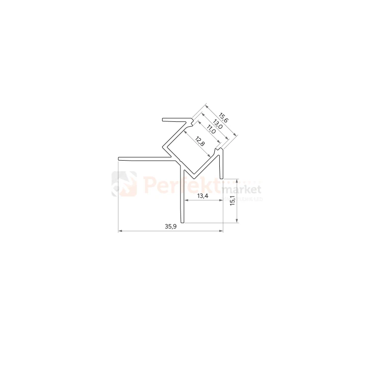 Profil LED do glazury narożny zewnętrzny do płytek CANTO wymiary perfektmarket.webp