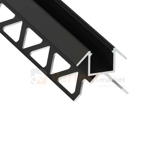 Profil LED do glazury narożny zewnętrzny do płytek CANTO czarny lakierowany perfektmarket.webp