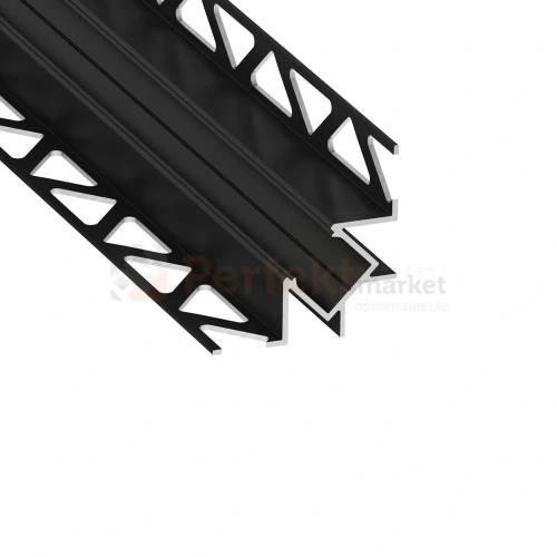 Profil LED do glazury narożny wewnętrzny do płytek VIGO czarny lakierowany perfektmarket.webp