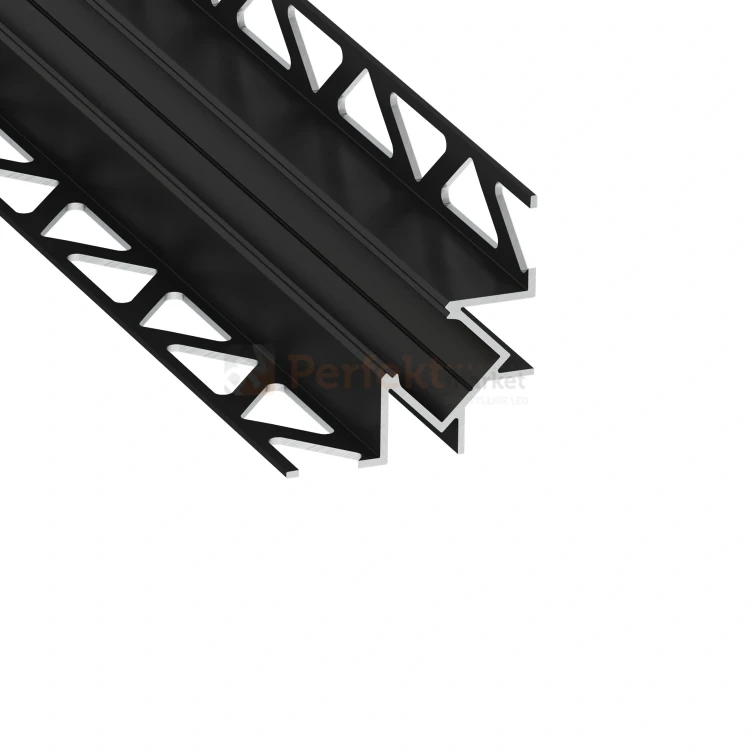 Profil LED do glazury narożny wewnętrzny do płytek VIGO czarny lakierowany perfektmarket.webp