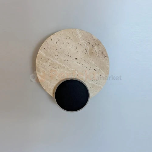 Eclipse Wall 10w kinkiet z trawertynu LED okrągły design naturalny perfektmarket (1).webp