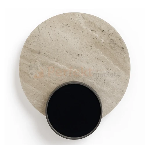 Eclipse Wall 10w kinkiet z trawertynu LED okrągły design naturalny perfektmarket (2).webp