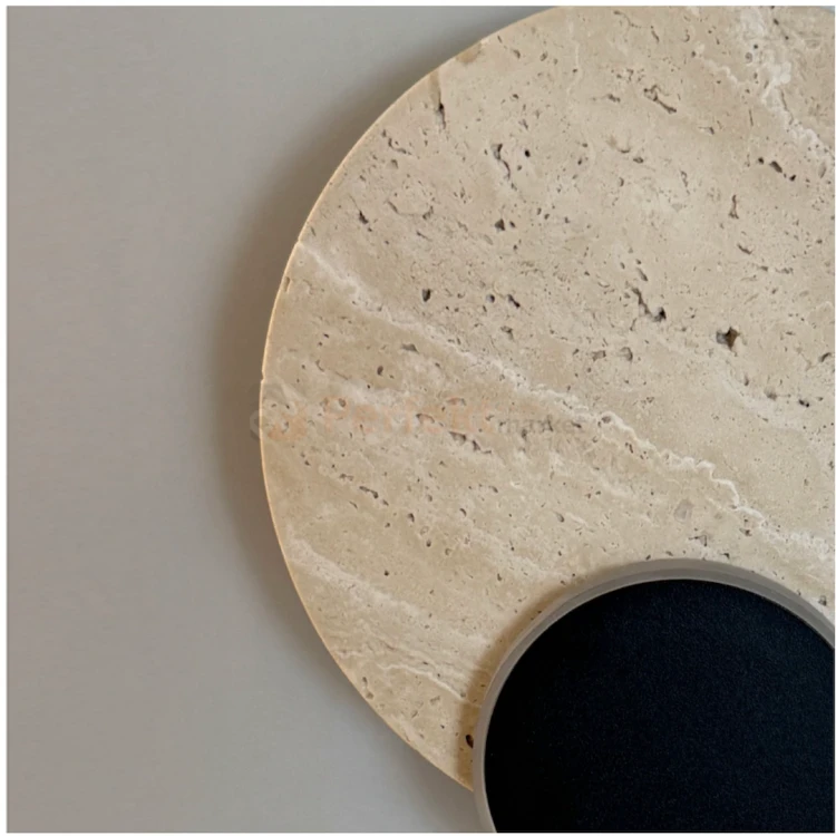 Eclipse Wall kinkiet z trawertynu LED okrągły design naturalny perfektmarket 1.webp