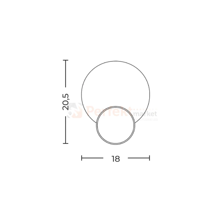 Eclipse Wall 10w kinkiet z trawertynu LED okrągły design naturalny wymiary perfektmarket.webp