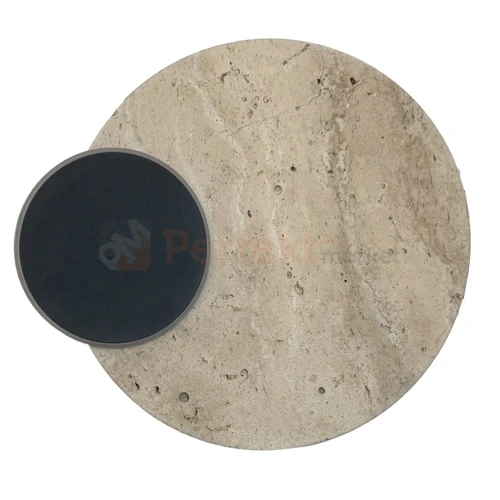 Eclipse Wall kinkiet z trawertynu LED okrągły design naturalny perfektmarket (2).webp