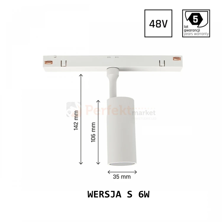 SPOT SHIFT 6W S CCT lampa na szynę 48V biała wymiary perfektmarket.webp