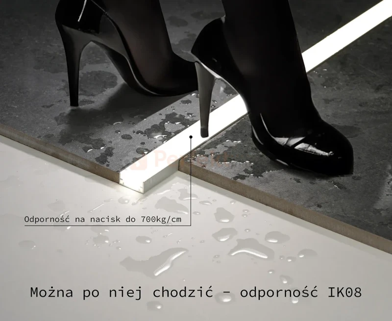 Oprawa liniowa hermetyczna LED AQU RGB srebrna IP68 do łazienki, podbitki, podjazdu [warianty]
