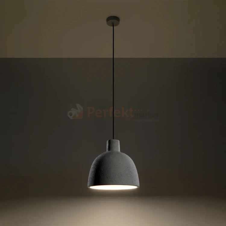 Lampa wisząca betonowa Sollux Damaso 1xE27 SL.0281 IP20 - szara 02