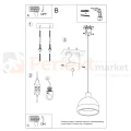 Lampa wisząca betonowa Sollux Damaso 1xE27 SL.0281 IP20 - szara 08
