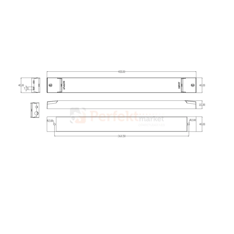 zasilacz led dali dt6 dali-2 24v 250W KGP wymiary perfektmarket olsztyn.webp