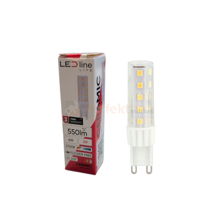 Żarówka LED G9 premium 230V 6W 550lm LED Line 2700k perfektmarket.webp