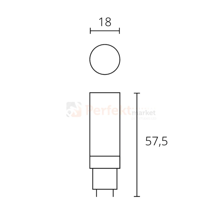 Żarówka LED G9 premium 230V 4.5W spectrum wymiary perfektmarket.webp