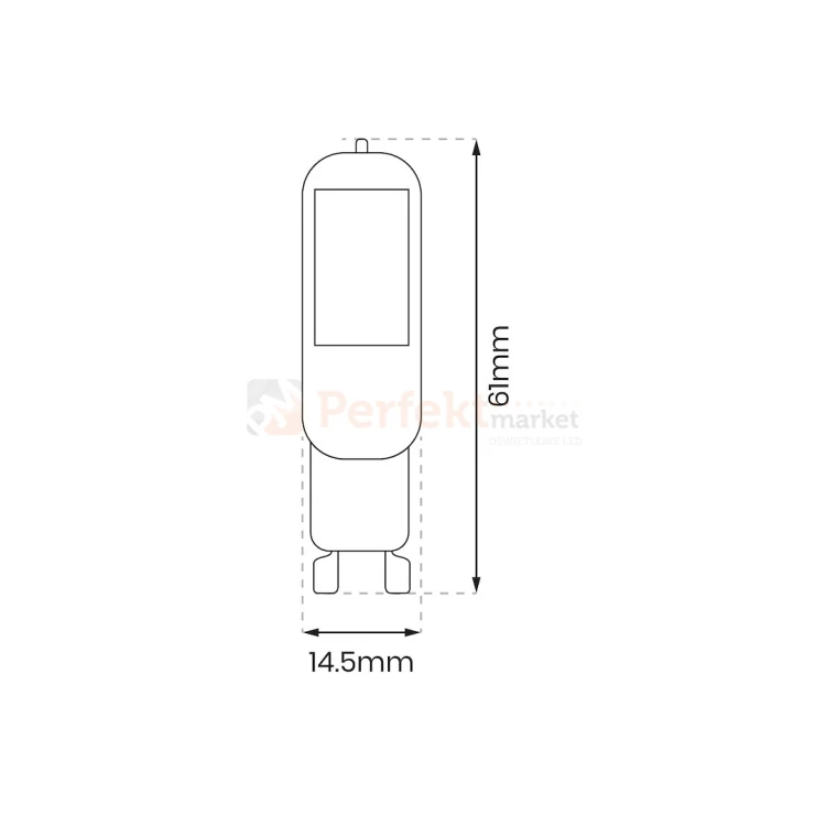 zarowka led g9 cob 2w eko-light 4000K 3000k wymiary perfektmarket.webp