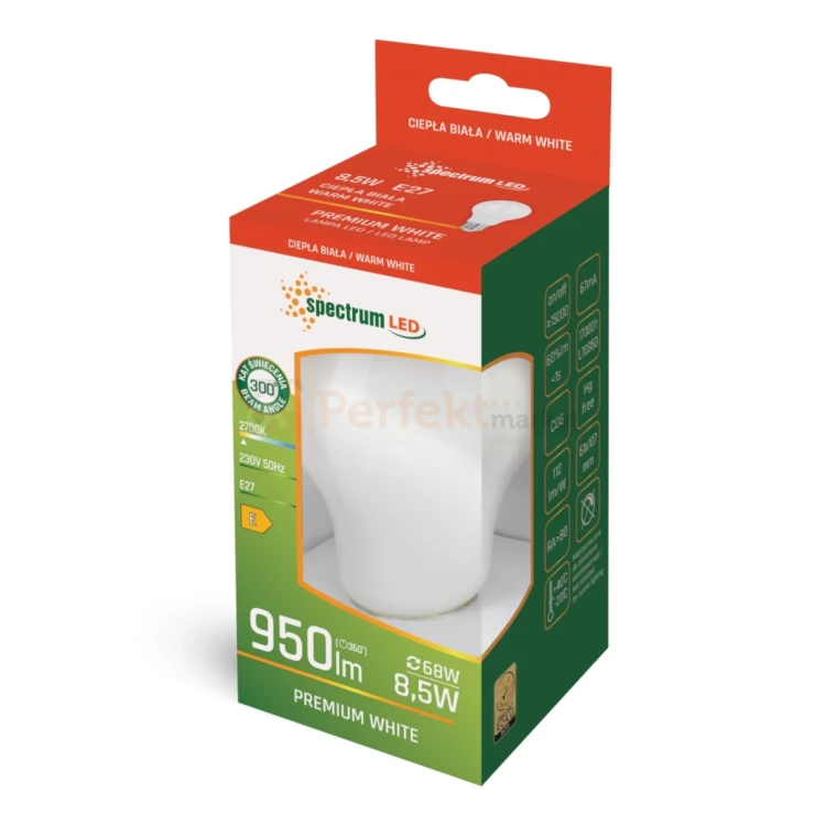 zarowka led e27 cog filament mleczna 8.5w spectrum 3000K perfektmarket.webp