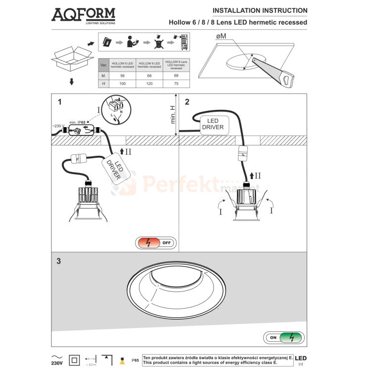 oprawa HOLLOW 6 LED hermetic M930 49 recessed white 38059-M930-WW-00-13 montaż perfektmarket.webp