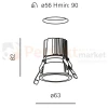oprawa HOLLOW 6 LED hermetic M930 49 recessed white 38059-M930-WW-00-13 wymiary perfektmarket.webp
