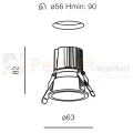 oprawa HOLLOW 6 LED hermetic M930 49 recessed white 38059-M930-WW-00-13 wymiary perfektmarket.webp