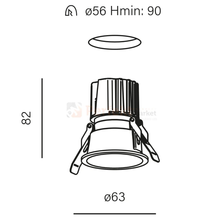 oprawa HOLLOW 6 LED hermetic M930 49 recessed white 38059-M930-WW-00-13 wymiary perfektmarket.webp