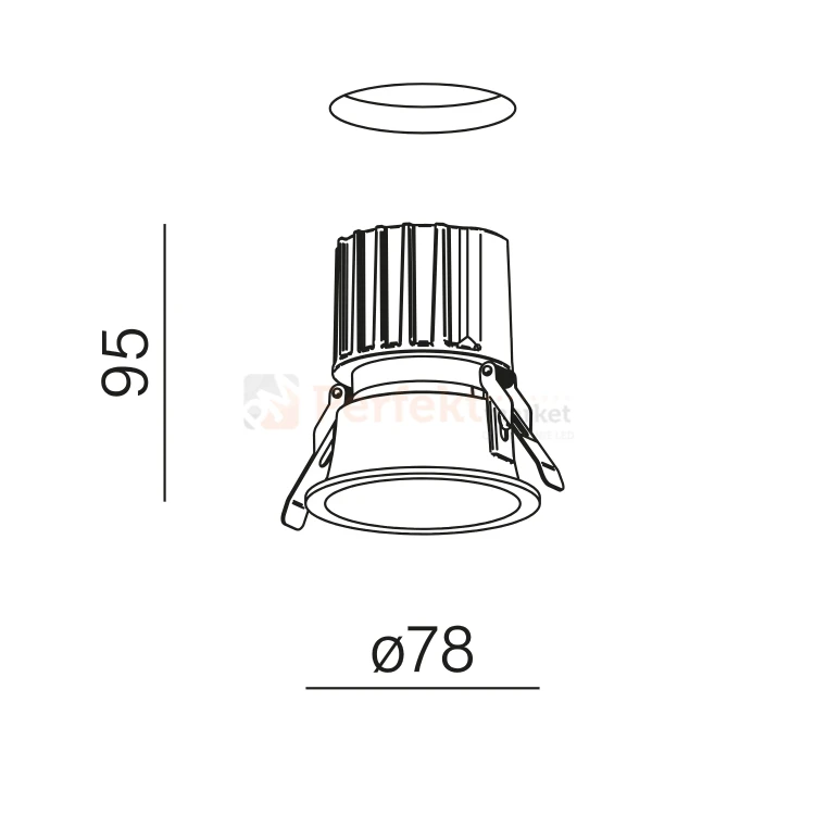 Aqform oprawa HOLLOW LED wpuszczana 41° IP20 3000K biała wymiary perfektmarket.webp