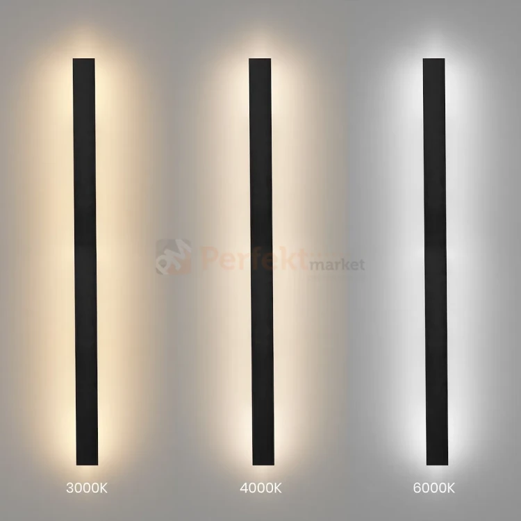 Lampa ścienna zewnętrzna liniowa na elewację 120cm LED WOW II CCT czarna IP54 perfektmarket (5).webp