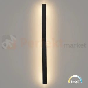 Lampa ścienna zewnętrzna liniowa na elewację 120cm LED WOW II CCT czarna IP54
