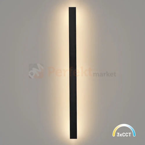Lampa ścienna zewnętrzna liniowa na elewację 120cm LED WOW II CCT czarna IP54 perfektmarket (7).webp
