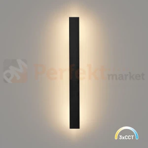 Lampa ścienna zewnętrzna liniowa na elewację 60cm LED WOW II CCT czarna IP54