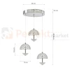 Lampa wisząca LED VENUS na kole chromowana, kryształ  4000K perfektmarket (2).webp