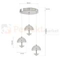 Lampa wisząca LED VENUS na kole chromowana, kryształ  4000K perfektmarket (2).webp