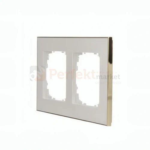 ramka simon 55 bialy mat podstawa zlota detal.webp