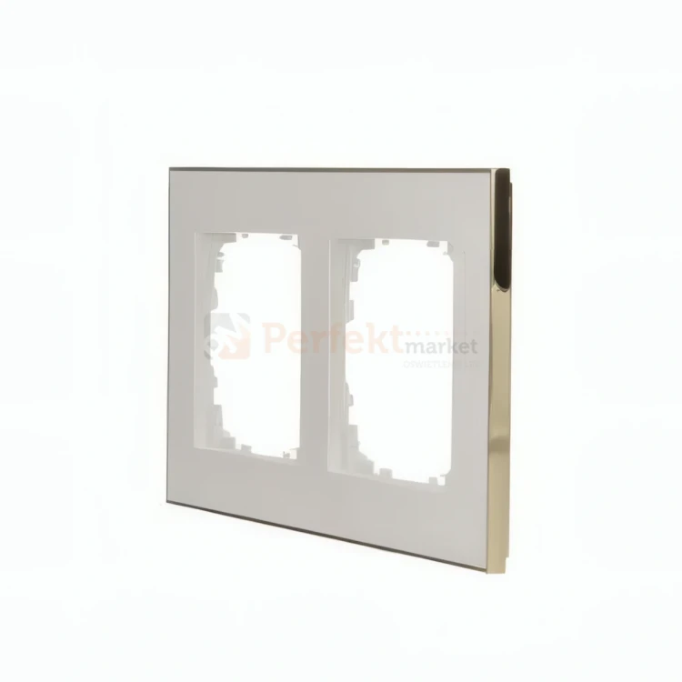 ramka simon 55 bialy mat podstawa zlota detal.webp