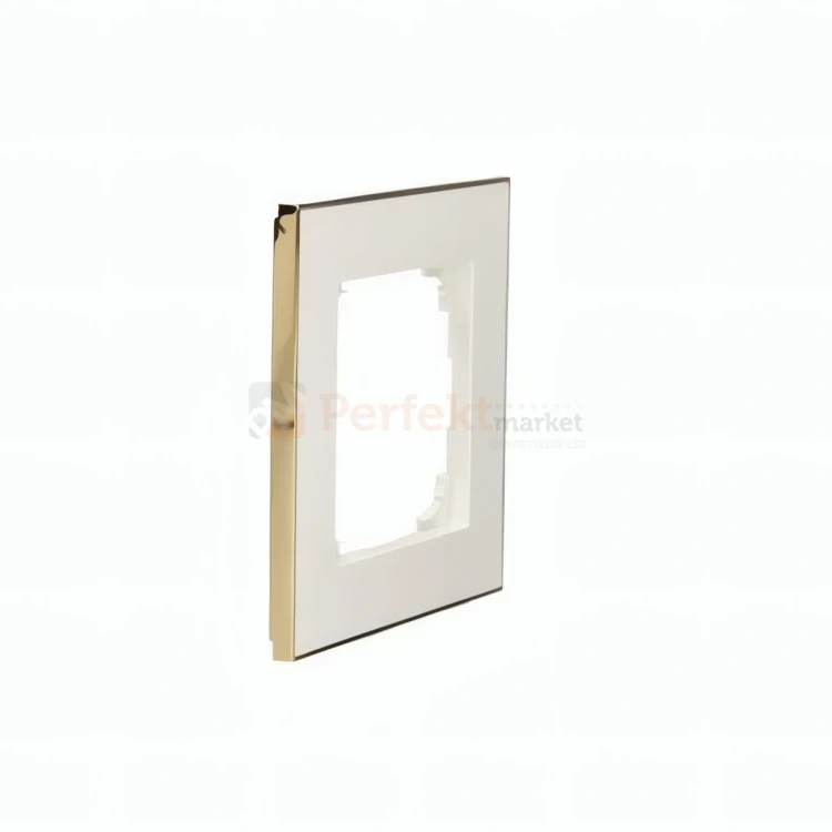 ramka pojedyncza simon 55 bialy mat podstawa zlota detal perfektmarket.webp