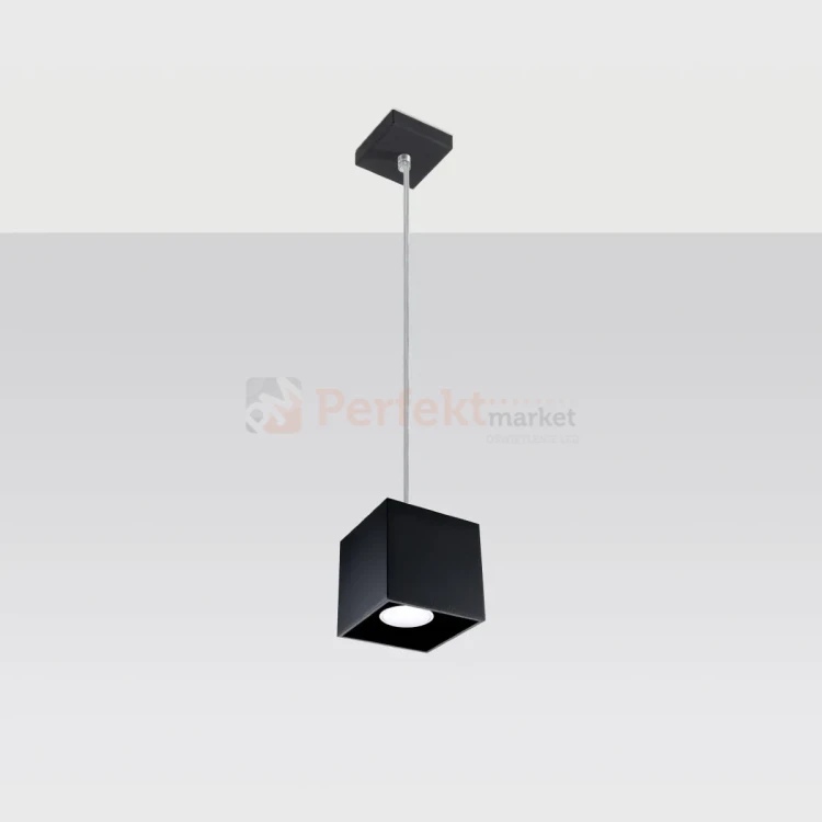 Lampa wisząca kostka Sollux Quad 1xGU10 SL.0060 IP20 - czarna 01