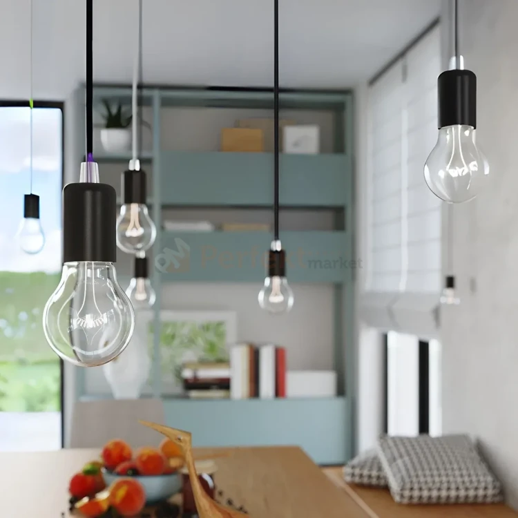 Lampa wisząca sznur minimalistyczna Sollux Edison 1xE27 SL.0152 IP20 - czarna 04