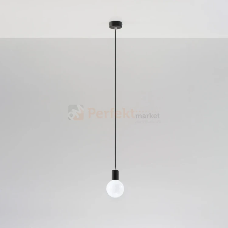 Lampa wisząca sznur minimalistyczna Sollux Edison 1xE27 SL.0152 IP20 - czarna 01