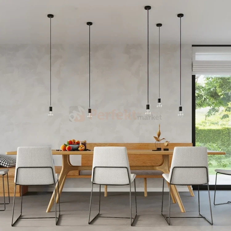 Lampa wisząca sznur minimalistyczna Sollux Edison 1xE27 SL.0152 IP20 - czarna 05