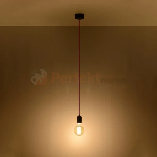 Lampa wisząca sznur minimalistyczna Sollux Edison 1xE27 SL.0152 IP20 - czarna 02