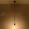 Lampa wisząca sznur minimalistyczna Sollux Edison 1xE27 SL.0158 IP20 - czarno-czerwona 02