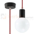 Lampa wisząca sznur minimalistyczna Sollux Edison 1xE27 SL.0158 IP20 - czarno-czerwona 03