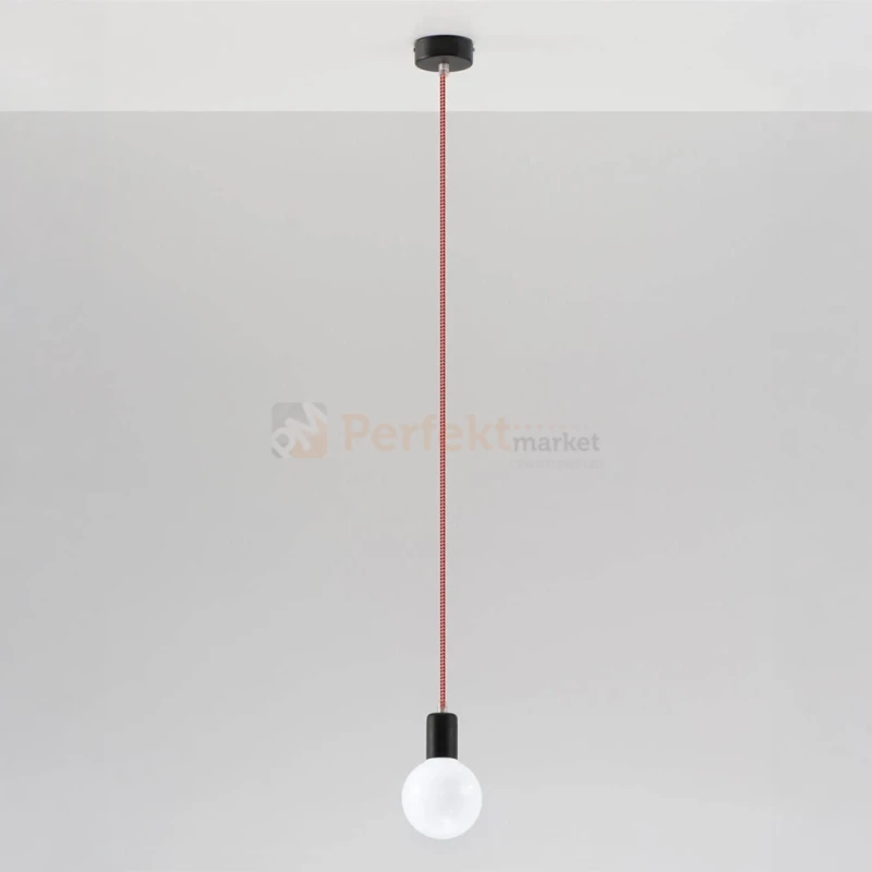 Lampa wisząca sznur minimalistyczna Sollux Edison 1xE27 SL.0158 IP20 - czarno-czerwona 06