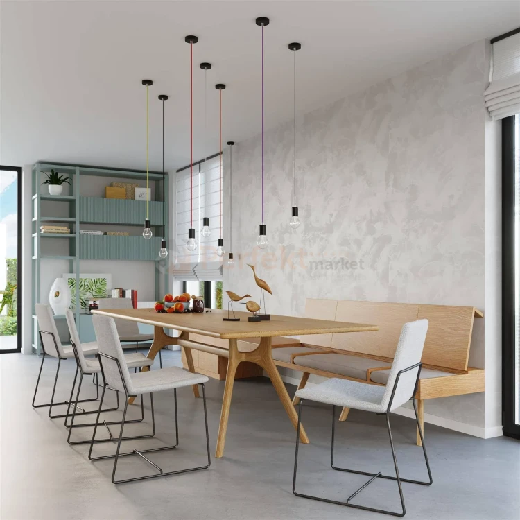 Lampa wisząca sznur minimalistyczna Sollux Edison 1xE27 SL.0158 IP20 - czarno-czerwona 04