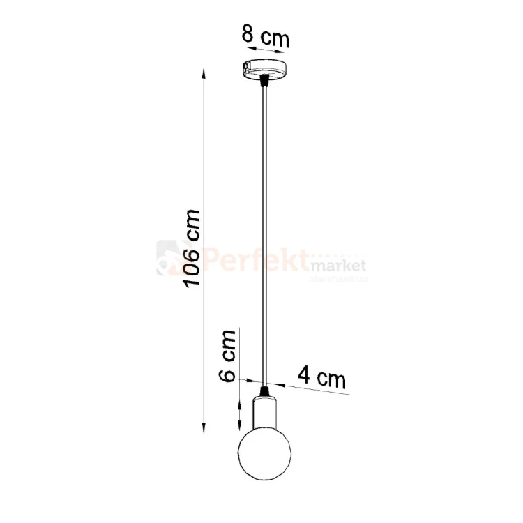 Lampa wisząca sznur minimalistyczna Sollux Edison 1xE27 SL.0158 IP20 - czarno-czerwona 05