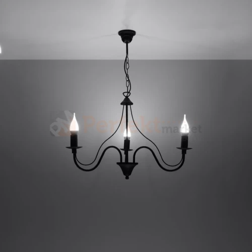 Żyrandol świecznikowy Sollux Minerwa 3 3xE14 SL.0217 IP20 - czarny 02