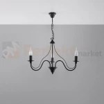 Żyrandol świecznikowy Sollux Minerwa 3 3xE14 SL.0217 IP20 - czarny 01