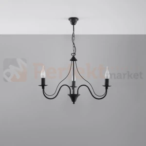 Żyrandol świecznikowy Sollux Minerwa 3 3xE14 SL.0217 IP20 - czarny 
