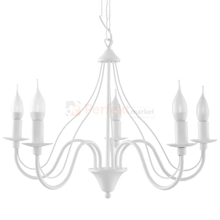 Żyrandol świecznikowy Sollux Minerwa 5 5xE14 SL.0214 IP20 - biały  03