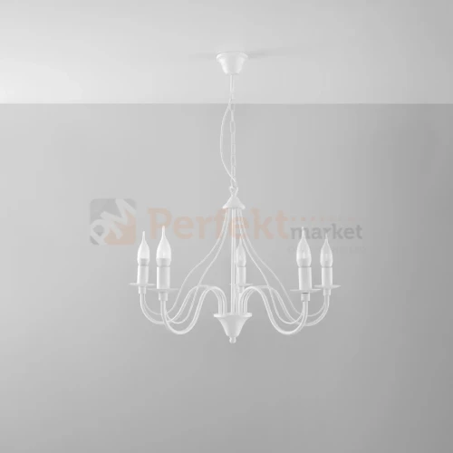 Żyrandol świecznikowy Sollux Minerwa 5 5xE14 SL.0214 IP20 - biały 01