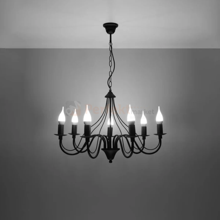 Żyrandol świecznikowy Sollux Minerwa 7 7xE14 SL.0219 IP20 - czarny 02