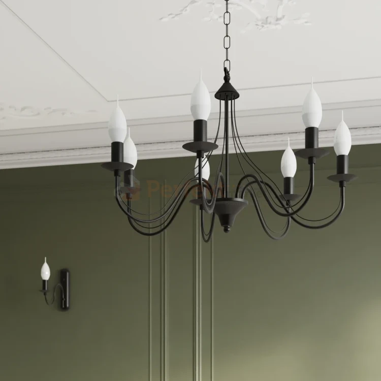 Żyrandol świecznikowy Sollux Minerwa 7 7xE14 SL.0219 IP20 - czarny 05